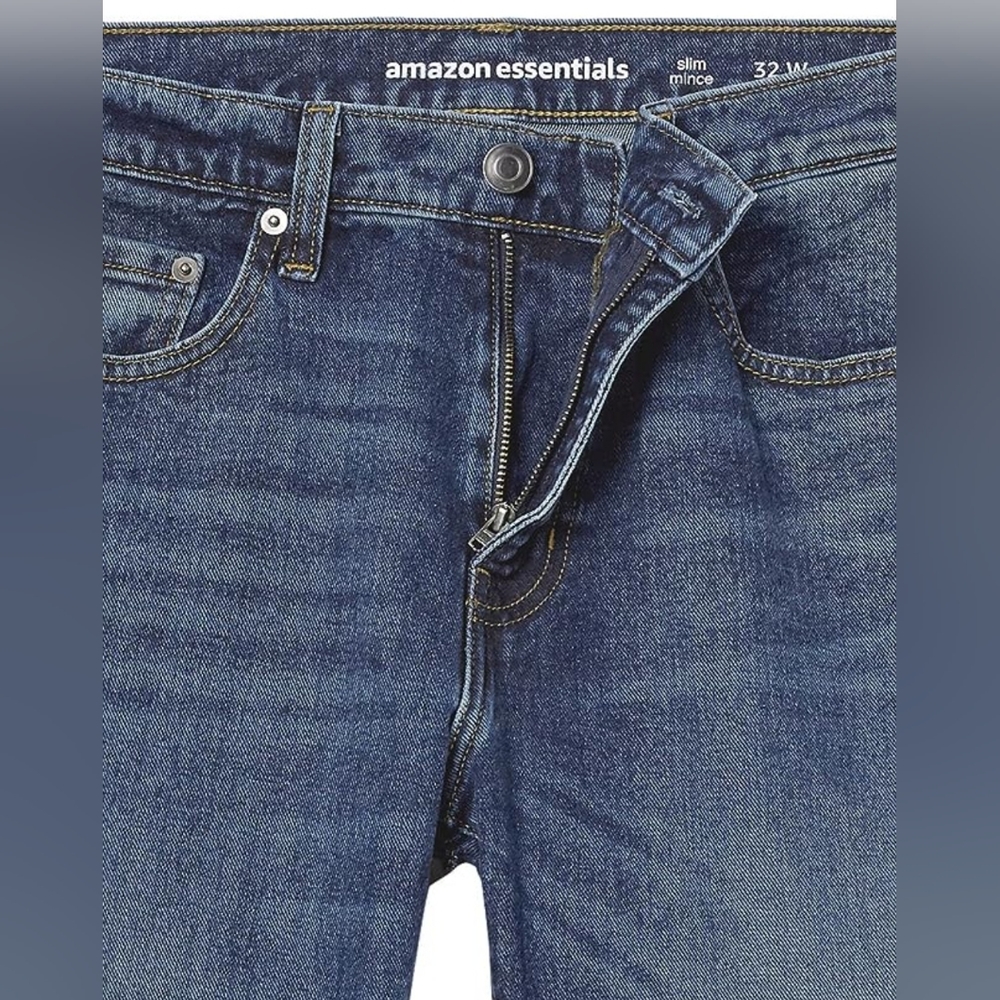 👖 NWT Amazon Essentials Dark Wash Slim Fit - 5-Pocket Blue Jeans - Still In Bag